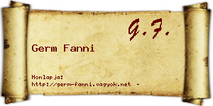Germ Fanni névjegykártya