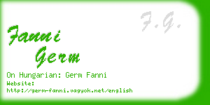 fanni germ business card